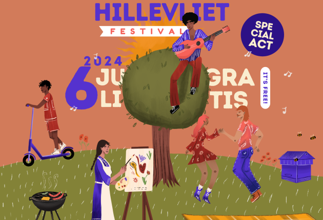 Illustratie van het hillevliet festival.